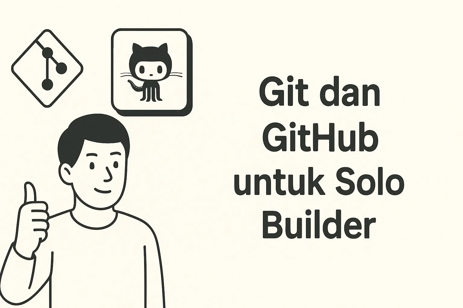 Ilustrasi Git dan GitHub untuk Solo Builder