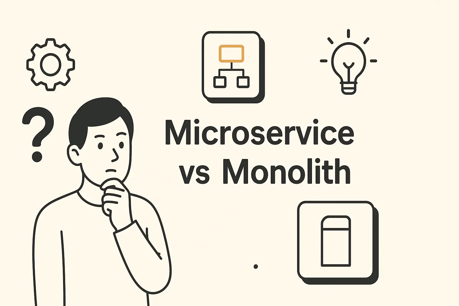 Ilustrasi Microservice vs Monolith