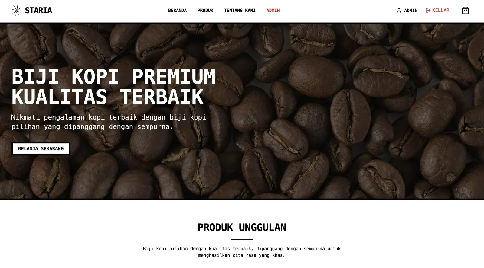 Staria Coffee E-commerce Platform