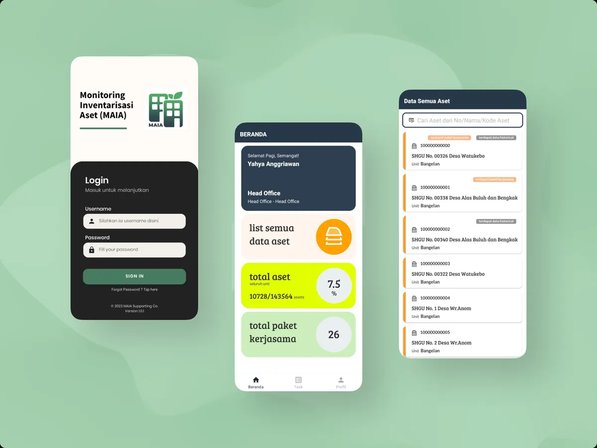 MAIA Suppco - Asset Management Mobile Application