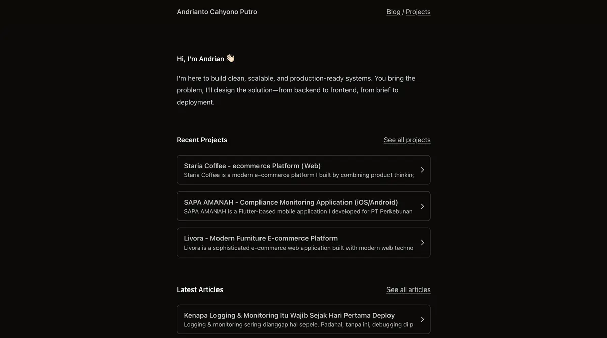 Personal Portfolio Website - Modern Developer Showcase